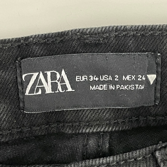2/$30 ZARA High Rise Split Skinny Jeans 2 Full Length Side Slit Boot Cut #7173 - Picture 12 of 16
